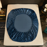 HULIANFU Soft Plain Velvet Fitted Bed Sheet Bed Mattress Protector Cover Cozy Breathable Mattress Bed Sheet with Elastic Band