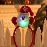 HULIANFU 2023 Christmas Headband with Flashlight Christmas Decorations Gifts Hair Clips Antler Headbands New Year Decoration Santa Headband