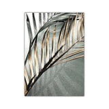 HULIANFU Nordic Wall Art Golden Palm Leaf Plant Canvas Painting Poster Print Botanical Scandinavian Decoration Picture Artwork Home Decor
