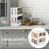 HULIANFU Rotating Storage Rack Kitchen Organizer Spice Storage Rack Cabinet Holder Multifunctional Makeup Storage Bathroom Trolley