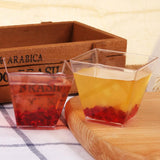 HULIANFU panacota plastic cup 50Pcs desert cup Clear Portion Transparent Trapezoidal Food container 60ml glasses for desserts Yogurt cups