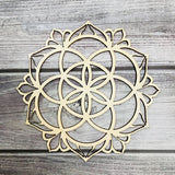 HULIANFU Tree of Life Wood Wall Hanging Laser Cut Wooden Wall Art Sacred Geometry Yoga Studio Unique Handmade Spiritual Gift Home Decor