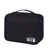 HULIANFU Portable Cable Digital Storage Bags Organizer USB Gadgets Wires Charger Power Battery Zipper Cosmetic Bag Case Accessories Item