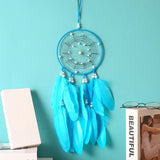 HULIANFU Original silver gray dream catcher 2 ring Indian feather hanging art gifts to bestie friends creative valentine's day gifts