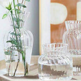 HULIANFU Simple Transparent Glass Small Vase Nordic Decoration Living Room Flower Home Vases For Flowers Aromatherapy Bottle