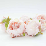 HULIANFU Silk Peony Artificial Flowers Head Pink Peonies Champagne Fake Flower For Home Wedding Decoration Accessories DIY Handmade Craft