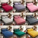 HULIANFU  WOSTAR Flannel winter warm elastic band fitted sheet mattress protector cover super soft cozy king size bed sheet and pillowcase