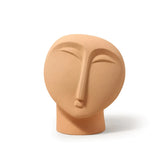 HULIANFU Nordic Ins Minimalist Ceramic Abstract Vase Black and White Human Face Creative Display Room Decorative Figue Head Shape Vase