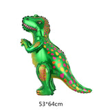 HULIANFU Large 4D Walking Dinosaur Foil Balloons Jungle Animal Boys Birthday Party Decors Jurassic  Standind Dragon Kids Toys Air Globos