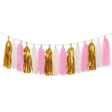 HULIANFU Tissue Paper Tassels Birthday Party Decoration Hanging Garland Ribbon Curtain Baby Shower Decor Parti  Celebration Supplies