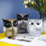 HULIANFU Nordic Style Owls Ornament Owl Resin Craft Lovely Bird Miniatures Figurines for Home Decor Living Room Bedroom Office Decoration