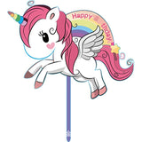 HULIANFU New Cartoon Happy Birthday Acrylic Cake Topper Cute Boy Witch Cake Topper For Kids Birthday Party Cake Decorations Baby Shower