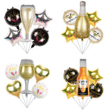 HULIANFU Large Wine Glass Wine Bottle Foil Balloon Party Supplies Round Beer shape ballon Celebrate victory birthday wedding party