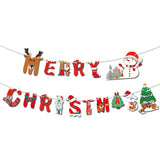 HULIANFU Wooden Christmas Door Wreath Oranments Wall Xmas Dec Merry Christmas Decor For Home  Happy New Year Naviidad Door Wreath