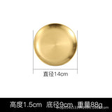 HULIANFU Korean stainless steel thickened disc Golden Cafe Tray Fruit Plate Cake Plate Bone Dish Dish Dish Shallow Plate