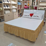 HULIANFU Pleated Bed Skirt Single and Double Dustproof  Cover Surrounding ding Plain Elastic Band  Apron