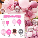 HULIANFU Macaron Pink Balloon Garland Arch Kit Wedding Birthday Party Decoration Kids Globos Rose Gold Confetti Latex Ballon Baby Shower