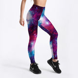 Qickitout 12% Spandex Fashion Cartoon Ice Cream God Horse Skull Digital Printed Legging Womens Star Stretch Pants
