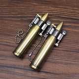 HULIANFU Retro Bullet Flint Free Fire Lighter Torch Grinding Wheel Keychain Oil Lighter New Metal Cigar Cigarette Lighter Gadget For Man