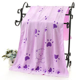 HULIANFU Legendog 1pcs Pet Bath Towel Footprint Printed Oversized Microfiber Towel Strong Absorbing Water Dog Bath Dry Towel Pet Supplies