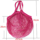 HULIANFU Portable Reusable Grocery Bags Fruit Vegetable Bag Washable Cotton Mesh String Organic Organizer Handbag Short Handle Net Tote