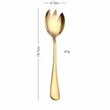 HULIANFU Spklifey Gold Salad Spoon Fork 2PCS Salad Spoon Stainless Steel Cutlery Set Serving Spoon Set Colorful Unique Spoons
