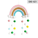 HULIANFU Nordic Cloud Rainbow Raindrop Wall Hangings Decoration For Kid Girls Bedroom Hanging Pendant Baby Bed Tent Hanging Toy Pendant