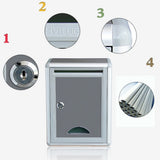 HULIANFU Lockable High Quality Aluminium Secure Mail Letter Post Box Mailbox Postbox Retro Home Garden Letter Mail Box Garden Ornament