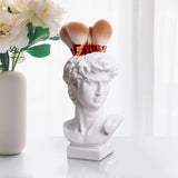 HULIANFU New Creative David Sculpture Resin Pen Holder Desk Organizer Makeup Brush Organizer Flower Pot Vase Resin Art Craft Decor