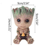 HULIANFU Strongwell Home Decoration Flower Vase Miniature Model Succulent Flower Pots Desktop Display Figurines Baby Groot Artware Gifts