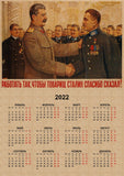 HULIANFU Russian Version Kraft Paper Posters of The Soviet Union CCCP USSR President Stalin Marx Lenin  Calendar Sticker Home Decor