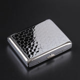 HULIANFU Silver Portable Metal Cigarette Case for Thick Cigarettes Flip Open Traveling Cigarette Container Box Holder Outdoor Smoking1PC