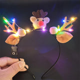 HULIANFU 2023 Luminous Elk Antler Headband Christmas Concert Forest Branch Deer Ear Headgear Hair Accessories Scenic Stage Show Photo Props