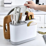HULIANFU Multifunctional Knife Holder Cutting Board Integrated Kitchen Supplies Storage Rack Chopsticks Pot Cover Knife Holder Pot Cover