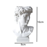 HULIANFU New Creative David Sculpture Resin Pen Holder Desk Organizer Makeup Brush Organizer Flower Pot Vase Resin Art Craft Decor