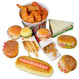 HULIANFU Simulation Fried Chicken Model Food Photo Prop Artificial Hamburger Fake French Fries Cake Funny Toys Fast Food Shop Display Dec