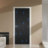 HULIANFU  PVC Self-Adhesive Waterproof Door Sticker Modern 3D Abstract Line Mural Wallpaper Living Room Study Home Decor Art Door Poster