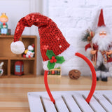 HULIANFU 2023 Christmas Headband Santa Tree Elk Antlers Hair Accessories for Girls Headwear Reindeer Ornaments Elk Ears Christmas Decorations