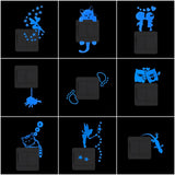 HULIANFU Light Switch Sticker Luminous Wall Stickers Cartoon Glow in the Dark Sticker Decal for Kids Room Decoration Home Decor Cat Fairy