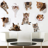 HULIANFU Toilet Stickers 3D Cat Vivid Wall Sticker  Fashion Lovely Animal Pvc Waterproof Decal For Bathroom Toilet Kicthen Decorative