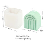 HULIANFU New Art Geometric Rainbow Arch Candle Silicone Mold 3D Handmade Craft Aromatherapy Candle Soy Wax Mould Making Supplies