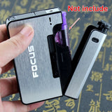 HULIANFU Portable Automatic Cigarette Case Metal Cigarette Boxes 10PCS Cigarette Holder Case Not Lighter Gadget For Men Christmas Gifts