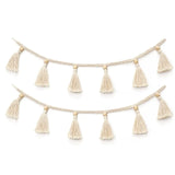 HULIANFU Nordic Cotton Rope Wooden Bead Garland with Tassel Wall Hanging Nursery Props Ornament Kids Baby Room Decor S24 20 Dropship