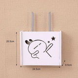 HULIANFU Large Wireless Wifi Router Storage Box PVC Density Panel Shelf Wall Hanging Board Bracket Cable  Organizer Home Decor