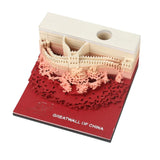 HULIANFU Omoshiroi Block 3D Memo Pads Novelty Famious Movie Building Harry Design New Year Christmas Gift