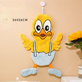 HULIANFU Lovely Cartoon Handkerchief Towel Hanging Absorbent Coral Velvet Wipe a Towel Household Kitchen Quick Drying Hand Cloth
