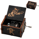 HULIANFU New Black Castle In The Sky Queen  Music Box Wooden Music Box Birthday Gift Antique Carved Wooden Handle