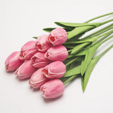 HULIANFU 2023 10PCS Artificial Flowers Garden Tulips Real Touch Flowers Tulip Bouquet Decor Mariage for Home Wedding Decorations Fake Flower