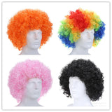 HULIANFU Round Curly Wig Carnival Children Adult Explosion Hair Hat Children  Day Party Accessories Fluffy Funny Clown Fans Hairstyle