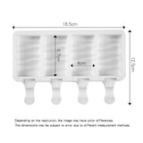 HULIANFU Silicone Ice Cream Mold DIY Homemade Popsicle Moulds Freezer 4 Cell Small Size Ice Cube Tray Popsicle Barrel Makers Baking Tools